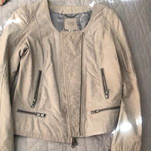 Beige leather jacket
